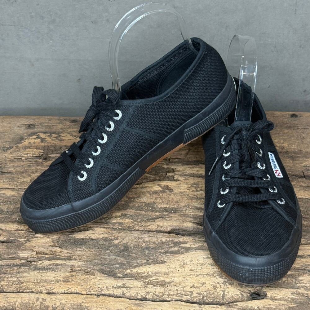 Superga 2750 Cotu Classic All Black Canvas Sneakers Women's EU 39 US 8